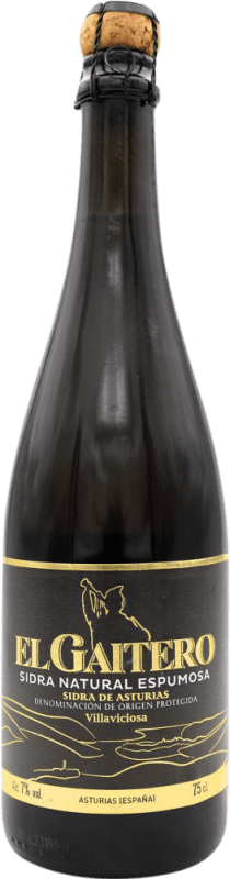 7,95 € Envío gratis | Sidra El Gaitero Etiqueta Negra España Botella 75 cl