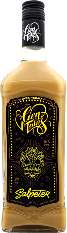 16,95 € Envío gratis | Crema de Licor Enerhaus 100 Cien Malos Tequila Caramelo Salpeter México Botella 70 cl