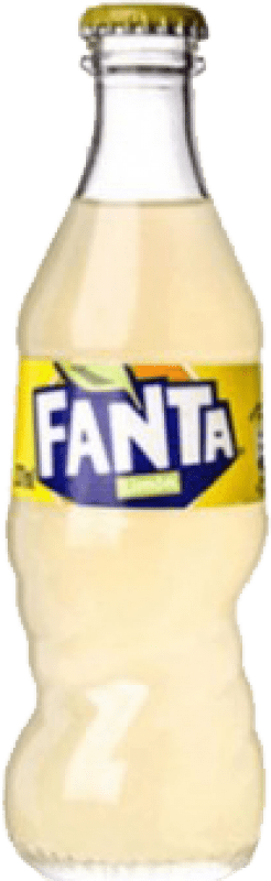 5,95 € Envio grátis | Caixa de 4 unidades Refrigerantes Fanta Espanha Garrafinha 20 cl Limón — Limão