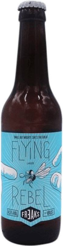 2,95 € Envio grátis | Cerveja Freaks Flying Rebel Espanha Garrafa Terço 33 cl