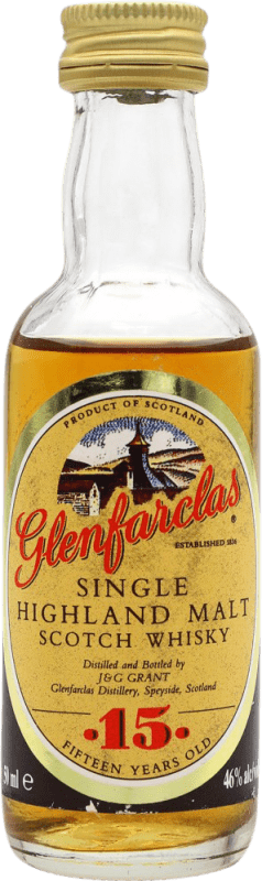 21,95 € 送料無料 | ウイスキーシングルモルト Glenfarclas コレクターの標本 スコットランド イギリス 15 年 ミニチュアボトル 5 cl