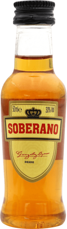 2,95 € Envío gratis | Brandy González Byass Soberano España Botellín Miniatura 5 cl