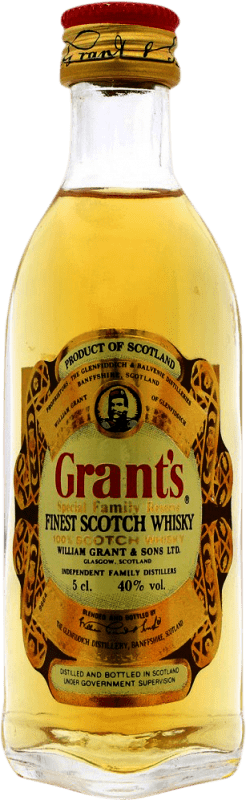 7,95 € Kostenloser Versand | Whiskey Blended Grant & Sons Grant's Großbritannien Miniaturflasche 5 cl