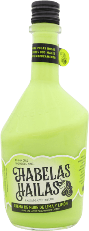 9,95 € Envío gratis | Crema de Licor Habelas Hailas Nube de Lima y Limón España Botella 70 cl