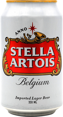 1,95 € 免费送货 | 啤酒 Interbrew Stella Artois Lager 比利时 罐 33 cl