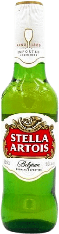 3,95 € Envío gratis | Cerveza Interbrew Stella Artois Bélgica Botellín Tercio 33 cl