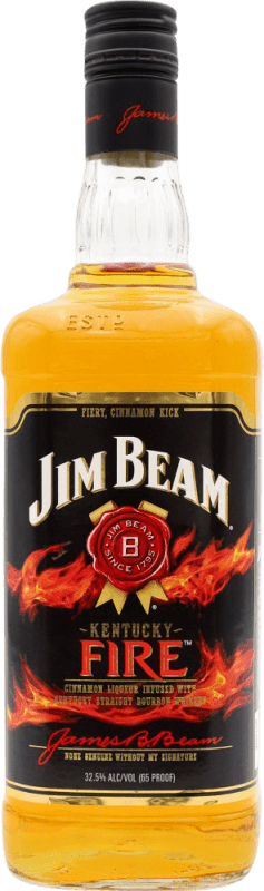 46,95 € 送料無料 | ウイスキー バーボン Jim Beam Fire アメリカ ボトル 1 L