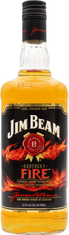 49,95 € Envio grátis | Whisky Bourbon Jim Beam Fire Estados Unidos Garrafa 1 L