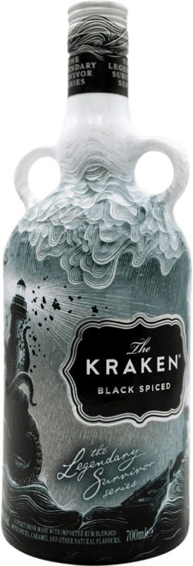 51,95 € Spedizione Gratuita | Rum Kraken Black Rum Legendary Survivor Series Trinidad e Tobago Bottiglia 70 cl