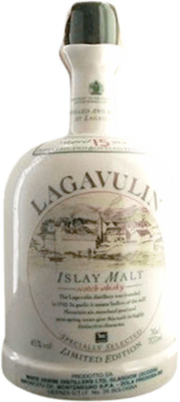 1 279,95 € 免费送货 | 威士忌单一麦芽威士忌 Lagavulin Cerámica 英国 15 岁 瓶子 70 cl