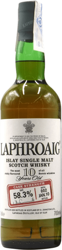 667,95 € Free Shipping | Whisky Single Malt Laphroaig Cask Strength Batch United Kingdom 10 Years Bottle 70 cl