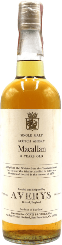 2 929,95 € 免费送货 | 威士忌单一麦芽威士忌 Macallan Averys 收藏家标本 英国 8 岁 瓶子 70 cl