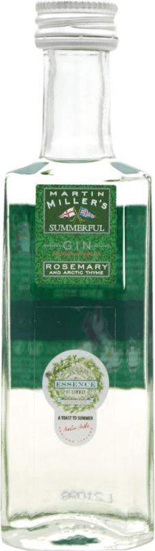 3,95 € Envio grátis | Genever Gin Martin Miller's Summerful Reino Unido Garrafinha Miniatura 5 cl