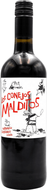 14,95 € Free Shipping | Red Wine Más Que Vinos Los Conejos Malditos I.G.P. Vino de la Tierra de Castilla Toledo Spain Tempranillo Eco — Organic 75 cl