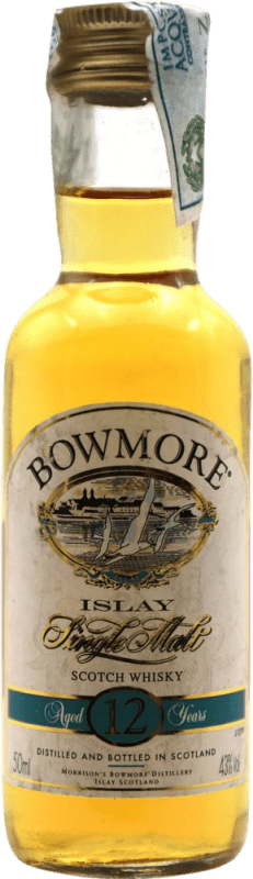 24,95 € Envoi gratuit | Whisky Single Malt Morrison's Bowmore Ecosse Royaume-Uni 12 Ans Mini-Bouteille 5 cl Objet de Collection Non Destinée à la Consommation