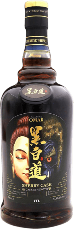 1 152,95 € Envio grátis | Whisky Single Malt Nantou Omar Sherry Cask Finish — Afinado em Barrica Taiwan 70 cl