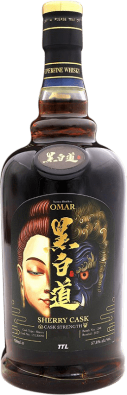 1 152,95 € Spedizione Gratuita | Whisky Single Malt Nantou Omar Sherry Cask Taiwan Bottiglia 70 cl