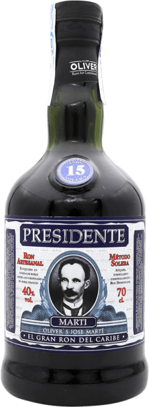 38,95 € 免费送货 | 朗姆酒 Oliver & Oliver Presidente Martí Solera 多明尼加共和国 15 岁 瓶子 70 cl