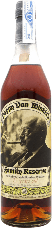 5 369,95 € Kostenloser Versand | Whisky Bourbon Pappy Van Winkle's Family Reserve Sammlerexemplar Vereinigte Staaten 15 Jahre Flasche 70 cl