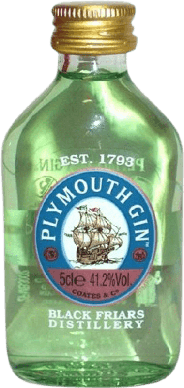 2,95 € Envio grátis | Genever Gin Plymouth England Reino Unido Garrafinha Miniatura 5 cl