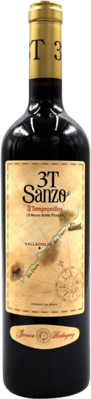 7,95 € 免费送货 | 红酒 Rodríguez & Sanzo Tres Tempranillos 3T D.O. Rueda 西班牙 Tempranillo 瓶子 75 cl