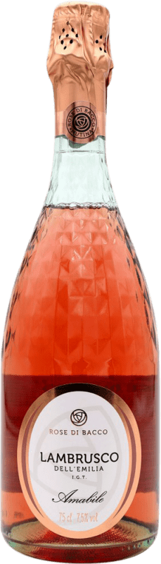 8,95 € Spedizione Gratuita | Spumante rosato Rose di Bacco Amabile Semisecco Semidolce I.G.T. Emilia Romagna Italia Lambrusco Bottiglia 75 cl
