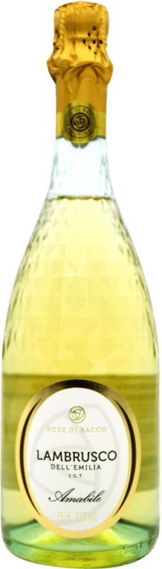 9,95 € Free Shipping | White Sparkling Wine Rose di Bacco Amabile — Medium Sweet I.G.T. Emilia Romagna Italy Lambrusco 75 cl