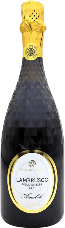 6,95 € Spedizione Gratuita | Spumante rosso Rose di Bacco Amabile Tinto Semisecco Semidolce I.G.T. Emilia Romagna Italia Lambrusco Bottiglia 75 cl