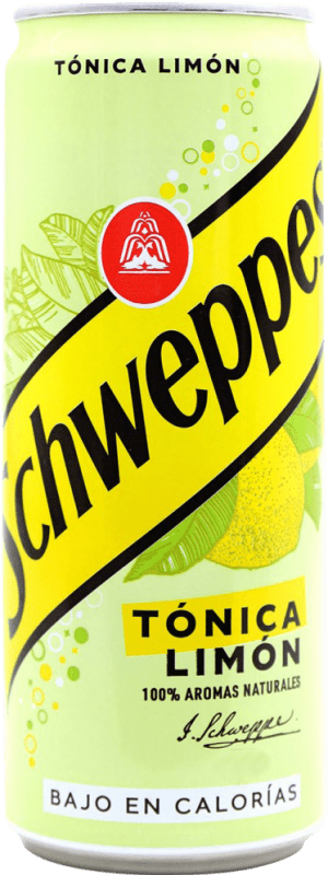 2,95 € Spedizione Gratuita | Bibite Schweppes Spagna Lattina 33 cl Limón — Limone, Tonic Water — Tonica