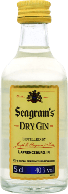 3,95 € Envío gratis | Ginebra Gin Seagram's Estados Unidos Botellín Miniatura 5 cl