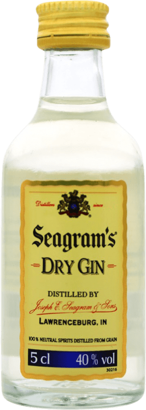 3,95 € Envio grátis | Gin Seagram's Estados Unidos Garrafa Miniatura 5 cl