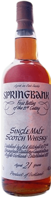 9 009,95 € Kostenloser Versand | Single Malt Whisky Springbank First Bottling Großbritannien 21 Jahre Flasche 70 cl Sammlerstück Nicht zum Verzehr Geeignet