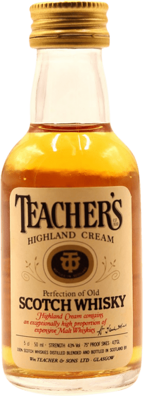 13,95 € 送料無料 | ブレンデッドウイスキー Suntory Teacher's イギリス ミニチュアボトル 5 cl コレクターズアイテム 飲食不可