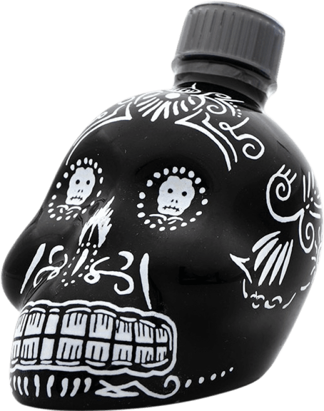 17,95 € Free Shipping | Tequila Finos Kah Calavera — Skull Añejo — Aged Mexico Miniature Bottle 5 cl