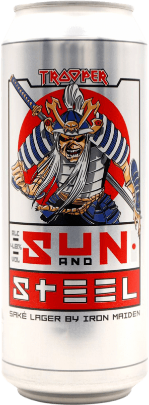 4,95 € 免费送货 | 啤酒 Trooper Iron Maiden Sun and Steel Lager 英国 中号罐 50 cl
