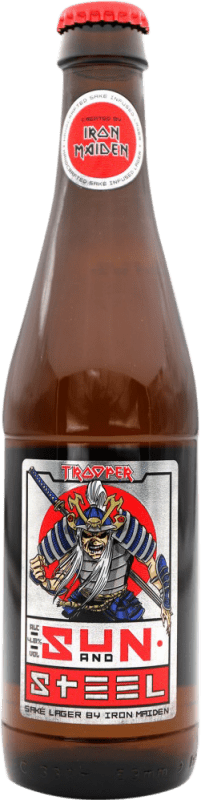 7,95 € Envio grátis | Cerveja Trooper Iron Maiden Sun and Steel Reino Unido Garrafa Terço 33 cl