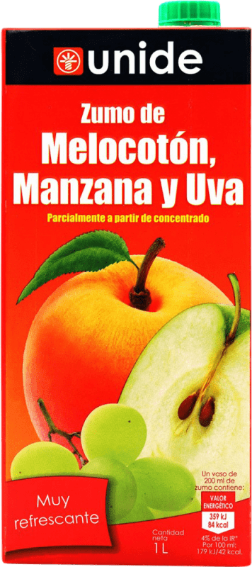 3,95 € 送料無料 | ジュース Unide スペイン 1 L Manzana — リンゴ, Melocotón — モモ, Uva — ぶどう