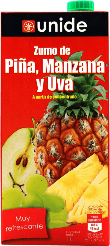 5,95 € 免费送货 | 果汁 Unide 西班牙 1 L Manzana — 苹果, Piña — 菠萝, Uva — 葡萄