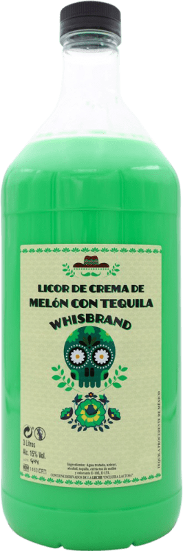 32,95 € Бесплатная доставка | Ликер крем Whisbrand Melón con Tequila Мексика Специальная бутылка 3 L