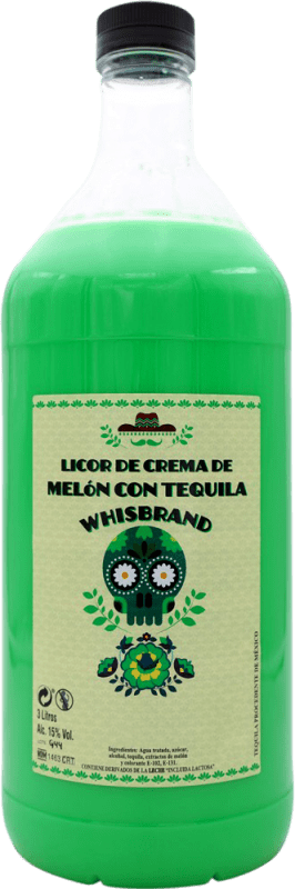 32,95 € Spedizione Gratuita | Tequila Whisbrand Crema Messico Bottiglia Speciale 3 L Melón — Melone, Tequila