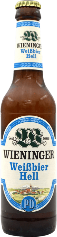 2,95 € Spedizione Gratuita | Birra Wieninger Weissbier — Bianca, Hell — Bionda Germania Bottiglietta Terzo 33 cl