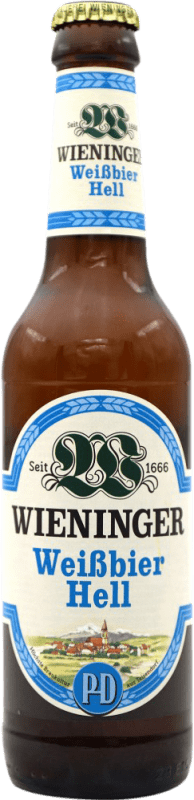 2,95 € Envio grátis | Cerveja Wieninger Weibbier Hell Alemanha Garrafa Terço 33 cl