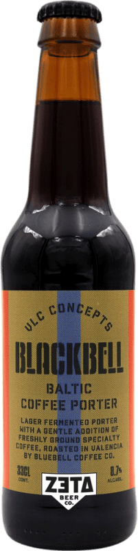 3,95 € Free Shipping | Beer Zeta Blackbell Lager Spain Third-Liter Bottle 33 cl Coffee