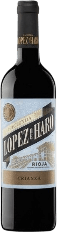 97,95 € 免费送货 | 红酒 Hacienda López de Haro 岁 D.O.Ca. Rioja 拉里奥哈 西班牙 Tempranillo, Grenache, Graciano 特别的瓶子 5 L