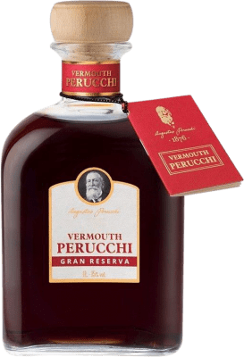 3,95 € Envio grátis | Vermute Perucchi 1876 Tinto Grande Reserva Catalunha Espanha Garrafinha Miniatura 5 cl