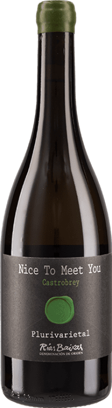 33,95 € Envío gratis | Vino blanco CastroBrey Nice to Meet You D.O. Rías Baixas Galicia España Godello, Treixadura, Albariño Botella 75 cl