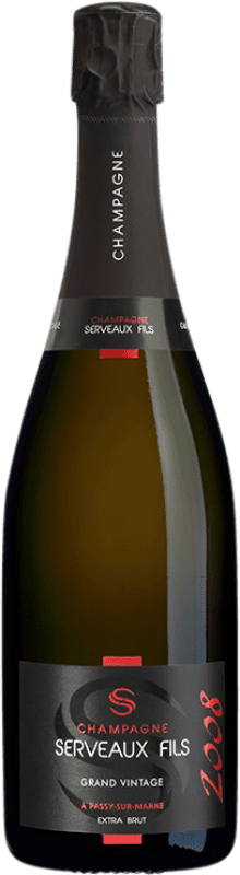 96,95 € Envio grátis | Espumante Branco Serveaux Grand Extra Brut — Extra Bruto Vintage A.O.C. Champagne Champagne França Chardonnay, Pinot Meunier 75 cl