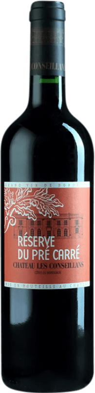 8,95 € Kostenloser Versand | Rotwein Château Les Conseillans Pré Carré Reserve — Gereift A.O.C. Côtes de Bordeaux Bordeaux Frankreich Merlot, Cabernet Sauvignon, Cabernet Franc, Malbec 75 cl