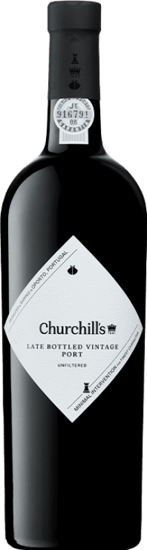 29,95 € 免费送货 | 红酒 Churchill's LBV Unfiltered I.G. Porto 波尔图 葡萄牙 Touriga Franca, Touriga Nacional, Tinta Roriz, Tinta Cão, Tinta Barroca, Tinta Francisca 瓶子 75 cl