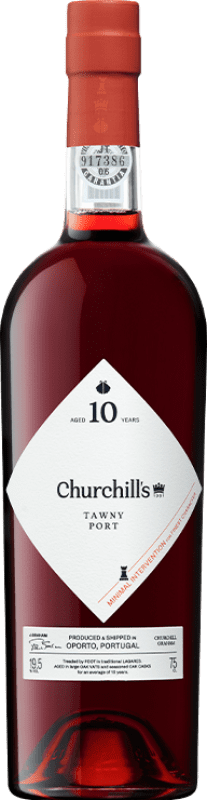 32,95 € Spedizione Gratuita | Vino Rosso Churchill's Tawny I.G. Porto porto Portogallo Touriga Franca, Touriga Nacional, Tinta Roriz, Tinta Cão, Tinta Barroca 10 Anni 75 cl
